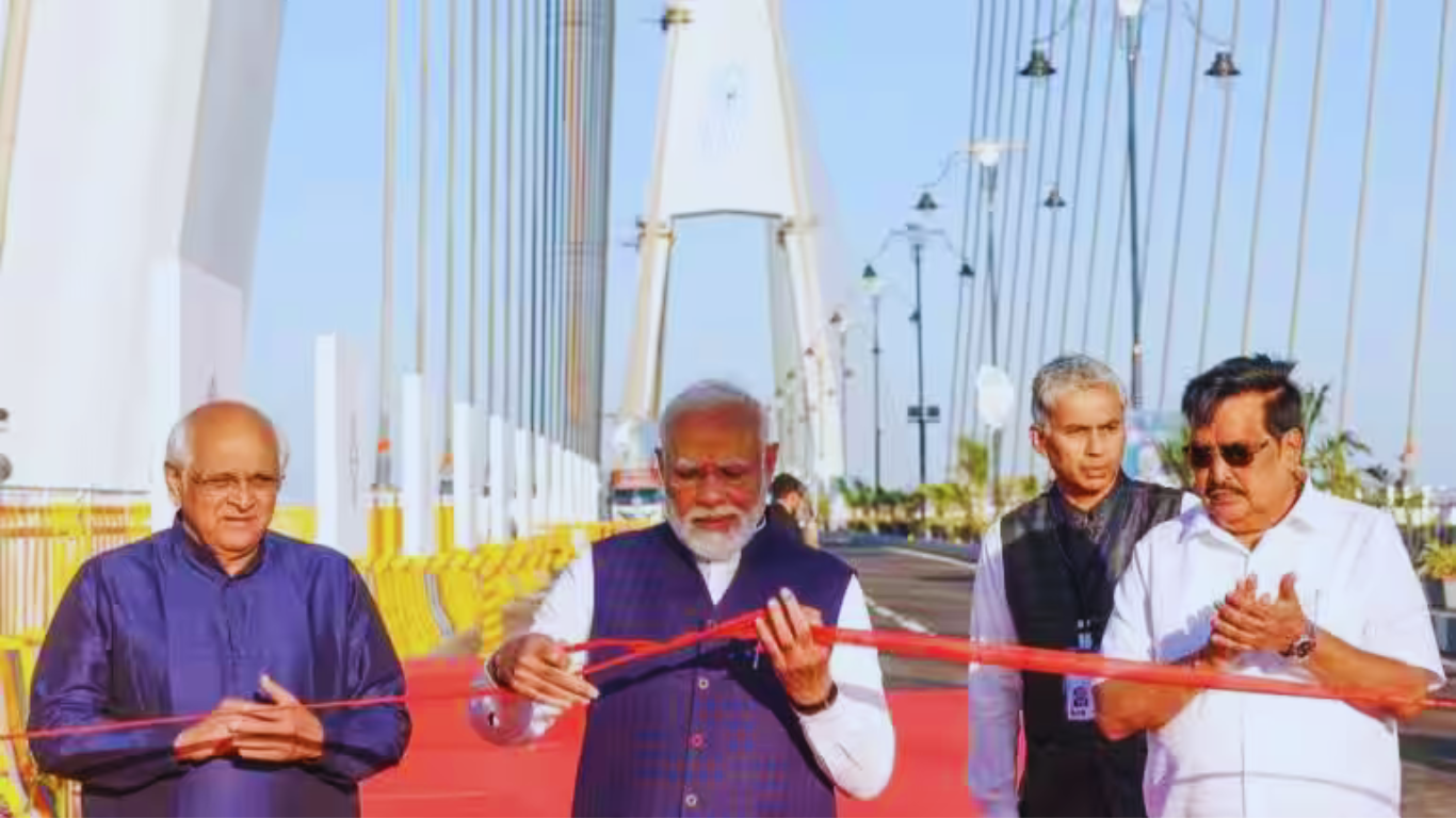 PM-MODI inaugurated-Sudarshan-Setu-bridge