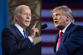 Former prisedent Donald Trump and US president Joe Biden